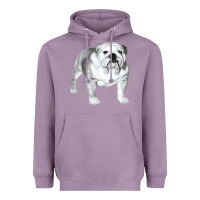 Lavender English Bulldog Art Heavyweight Hoodie - linhVisuals