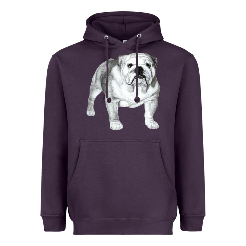 English Bulldog Art Heavyweight Hoodie by linhVisuals | Teevron