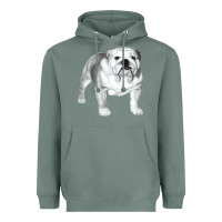 Sage English Bulldog Art Heavyweight Hoodie - linhVisuals