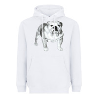 White English Bulldog Art Heavyweight Hoodie - linhVisuals