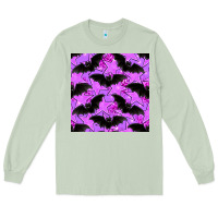 Matcha halloween bat and stars seamless pattern Long Sleeve Tee - BundleAndBundleShop