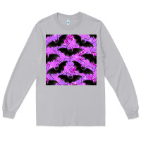 Moon Dust halloween bat and stars seamless pattern Long Sleeve Tee - BundleAndBundleShop