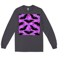 Smoke halloween bat and stars seamless pattern Long Sleeve Tee - BundleAndBundleShop