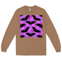 Toasted Coconut halloween bat and stars seamless pattern Long Sleeve Tee - BundleAndBundleShop