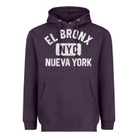 El Bronx Nueva York Nyc Gym Style Distressed White Print T Shirt Heavyweight Hoodie | Teevron