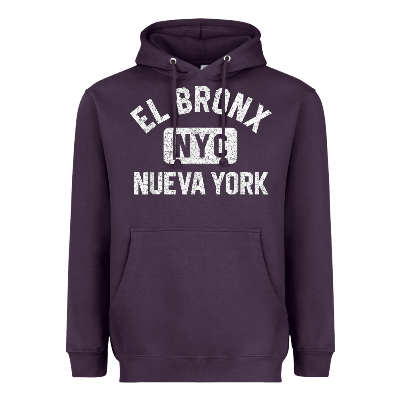 El Bronx Nueva York Nyc Gym Style Distressed White Print T Shirt Heavyweight Hoodie by linhVisuals | Teevron