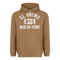 Toasted Coconut el bronx nueva york nyc gym style distressed white print t shirt Heavyweight Hoodie - linhVisuals