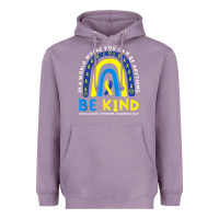 Lavender be kind down syndrome awareness blue ribbon rainbow march 21 t shirt Heavyweight Hoodie - linhVisuals