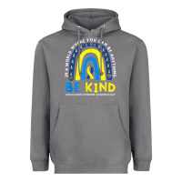 Storm be kind down syndrome awareness blue ribbon rainbow march 21 t shirt Heavyweight Hoodie - linhVisuals