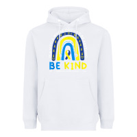 White be kind down syndrome awareness blue ribbon rainbow march 21 t shirt Heavyweight Hoodie - linhVisuals