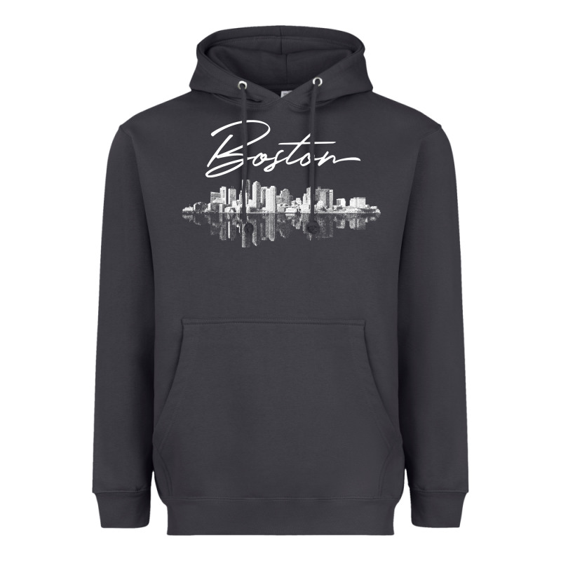 Boston Skyline T Shirt For Women, Men, Girls & Boys Heavyweight Hoodie by linhVisuals | Teevron