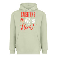 Matcha caregiving is a work of heart caregiver gifts for men, women t shirt Heavyweight Hoodie - linhVisuals
