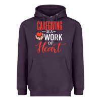 Plum caregiving is a work of heart caregiver gifts for men, women t shirt Heavyweight Hoodie - linhVisuals