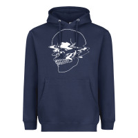 Navy creepy cool egirl eboy pastel goth vaporwave glitch skull sweatshirt Heavyweight Hoodie - linhVisuals
