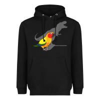 Black cute screaming parrot, birb memes, funny t rex sun conure t shirt Heavyweight Hoodie - linhVisuals