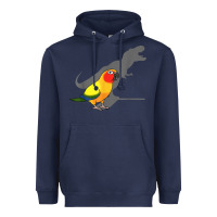 Navy cute screaming parrot, birb memes, funny t rex sun conure t shirt Heavyweight Hoodie - linhVisuals