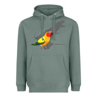 Sage cute screaming parrot, birb memes, funny t rex sun conure t shirt Heavyweight Hoodie - linhVisuals