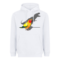 White cute screaming parrot, birb memes, funny t rex sun conure t shirt Heavyweight Hoodie - linhVisuals