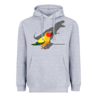 Heather Grey cute screaming parrot, birb memes, funny t rex sun conure t shirt Heavyweight Hoodie - linhVisuals