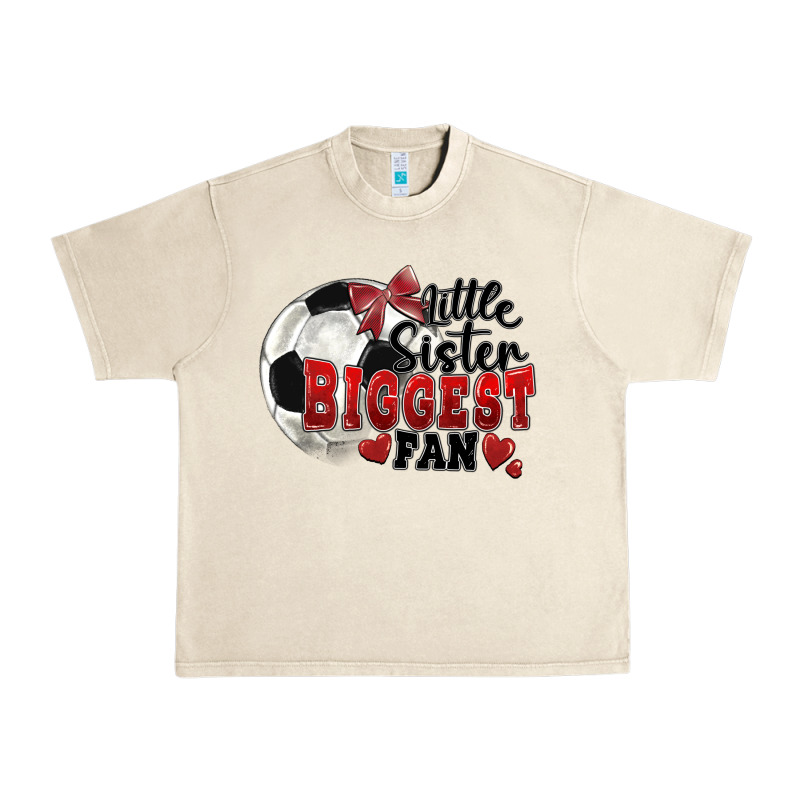 Little Sister Biggest Fan Soccer Urban Heavy Tee by FaDigitalArtStudio | Teevron