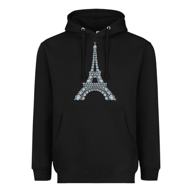 Eiffel Tower With Diamonds The Parisian French Love Sign T Shirt Heavyweight Hoodie by linhVisuals | Teevron