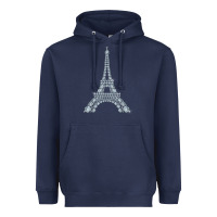 Navy eiffel tower with diamonds the parisian french love sign t shirt Heavyweight Hoodie - linhVisuals