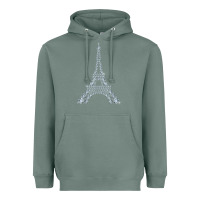 Sage eiffel tower with diamonds the parisian french love sign t shirt Heavyweight Hoodie - linhVisuals
