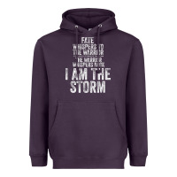 Plum fate whispers to warrior i am the storm quote gritty fighter t shirt Heavyweight Hoodie - linhVisuals