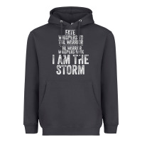 Fate Whispers To Warrior I Am The Storm Quote Gritty Fighter T Shirt Heavyweight Hoodie | Teevron