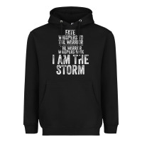 Black fate whispers to warrior i am the storm quote gritty fighter t shirt Heavyweight Hoodie - linhVisuals