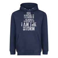 Navy fate whispers to warrior i am the storm quote gritty fighter t shirt Heavyweight Hoodie - linhVisuals