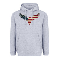 Heather Grey bald eagle  america Heavyweight Hoodie - linhVisuals