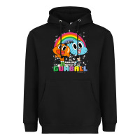 Black cn the amazing world of gumball & darwin rainbow portrait pullover hoo Heavyweight Hoodie - linhVisuals