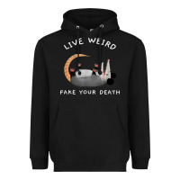 Black funny opossum possum tee live weird fake your death t shirt Heavyweight Hoodie - linhVisuals
