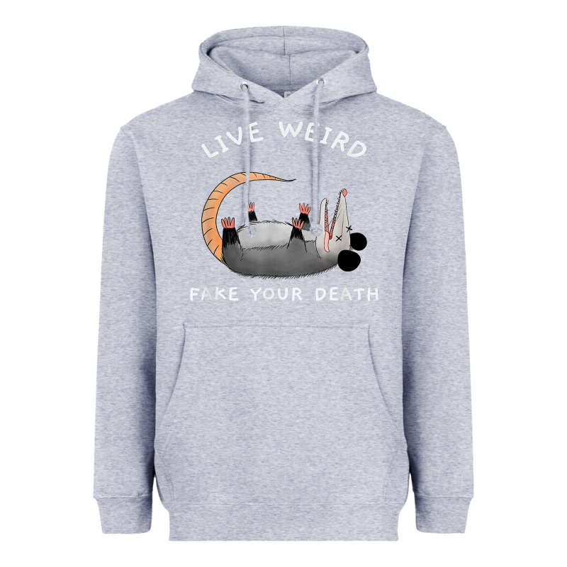 Funny Opossum Possum Tee Live Weird Fake Your Death T Shirt Heavyweight Hoodie by linhVisuals | Teevron