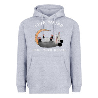Heather Grey funny opossum possum tee live weird fake your death t shirt Heavyweight Hoodie - linhVisuals