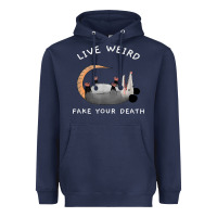 Navy funny opossum possum tee live weird fake your death t shirt Heavyweight Hoodie - linhVisuals