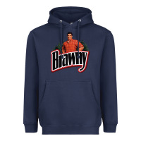 Navy brawny paper towel guy Heavyweight Hoodie - linhVisuals