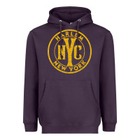 Plum harlem new york nyc vintage sign distressed amber print t shirt Heavyweight Hoodie - linhVisuals