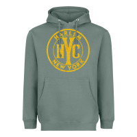 Sage harlem new york nyc vintage sign distressed amber print t shirt Heavyweight Hoodie - linhVisuals