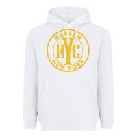 White harlem new york nyc vintage sign distressed amber print t shirt Heavyweight Hoodie - linhVisuals