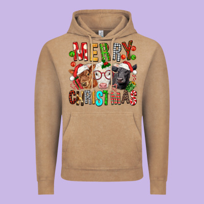 Merry Christmas Calfs Vintage Hoodie Designed By Fadigitalartstudio