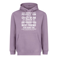 Lavender i'm not a perfect son but my crazy mom loves me mother's day t shirt Heavyweight Hoodie - linhVisuals