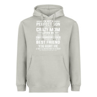 Moon Dust i'm not a perfect son but my crazy mom loves me mother's day t shirt Heavyweight Hoodie - linhVisuals