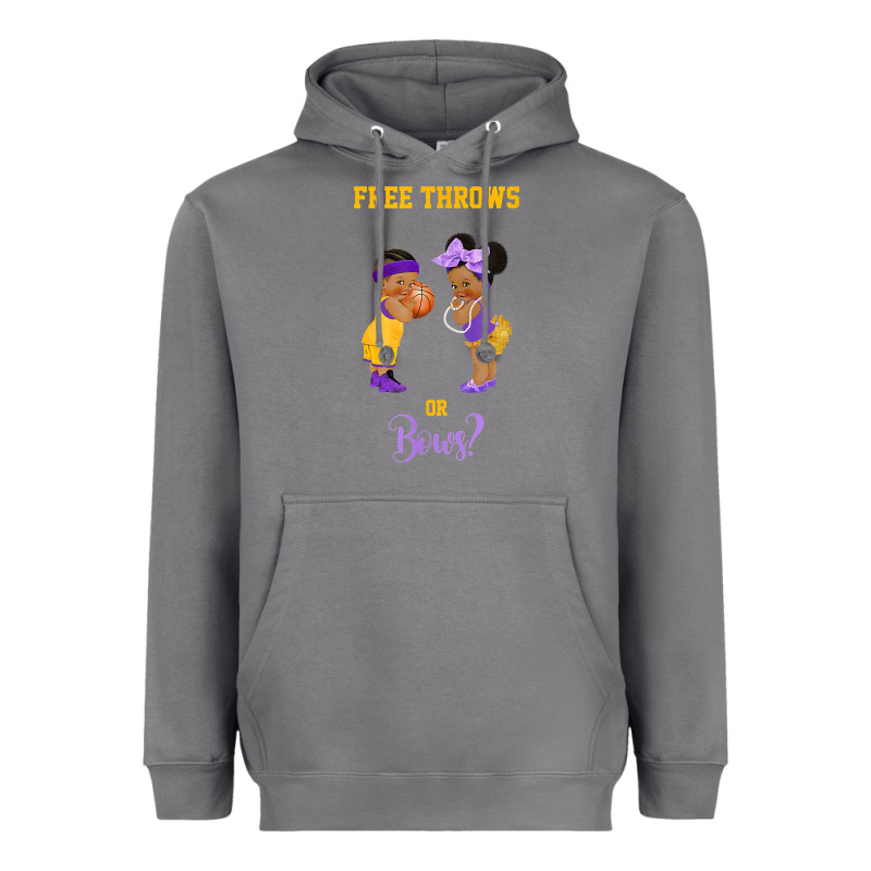 Free Throws Or Bows Basketball Baby Gender Reveal T Shirt Heavyweight Hoodie by linhVisuals | Teevron