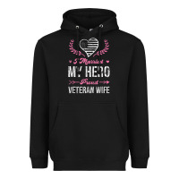Black i married my hero proud veteran wife usa military husband t shirt Heavyweight Hoodie - linhVisuals