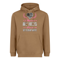 Toasted Coconut i married my hero proud veteran wife usa military husband t shirt Heavyweight Hoodie - linhVisuals