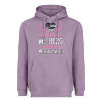Lavender i married my hero proud veteran wife usa military husband t shirt Heavyweight Hoodie - linhVisuals