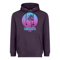Plum sarasota florida vintage retro palm tree t shirt Heavyweight Hoodie - linhVisuals