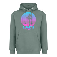 Sage sarasota florida vintage retro palm tree t shirt Heavyweight Hoodie - linhVisuals